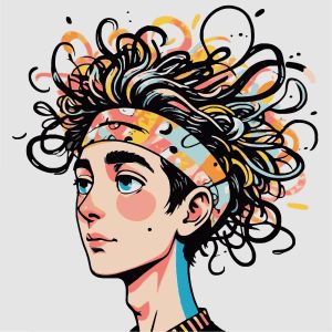 Big hair vector graphic
