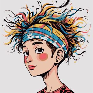 Big hair vector graphic
